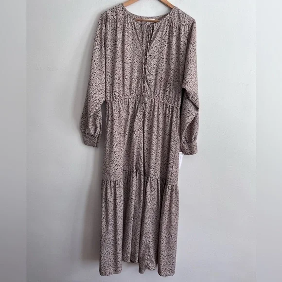 Sweet Baby Jamie Modest Peasant Ditsy Midi Dress - Picture 4 of 14